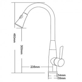 Antik Pull-out / Pull-down Mittellage Mit ausziehbarer Brause / drehbarer with Keramisches Ventil Einhand Ein Loch for Bronze mit