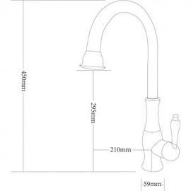 Antik Hoch / High-Arc Mittellage drehbarer with Keramisches Ventil Einhand Ein Loch for Ti-PVD, Armatur für die Küche