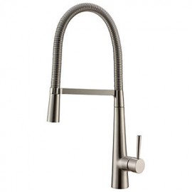 Zeitgenössisch Standard Spout Becken Mit ausziehbarer Brause / drehbarer with Keramisches Ventil Einhand Ein Loch for Gebürsteter Nickel