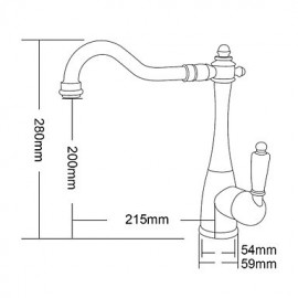 Antik Bar / Prep Mittellage drehbarer with Keramisches Ventil Einhand Ein Loch for Bronze mit ölschliff, Armatur für die Küche