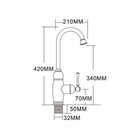 Zeitgenössisch Hoch / High-Arc Mittellage drehbarer with Keramisches Ventil Einhand Ein Loch for Chrom, Armatur für die Küche