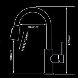 Zeitgenössisch Pull-out / Pull-down Mittellage drehbarer with Keramisches Ventil Einhand Ein Loch for Gebürsteter Nickel, Armatur für