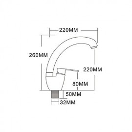 Zeitgenössisch Standard Spout Mittellage drehbarer with Keramisches Ventil Einhand Ein Loch for Chrom, Armatur für die Küche