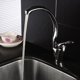 Zeitgenössisch Standard Spout Mittellage drehbarer with Keramisches Ventil Einhand Ein Loch for Chrom, Armatur für die Küche