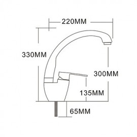 Zeitgenössisch Standard Spout Mittellage drehbarer with Keramisches Ventil Einhand Ein Loch for Chrom, Armatur für die Küche