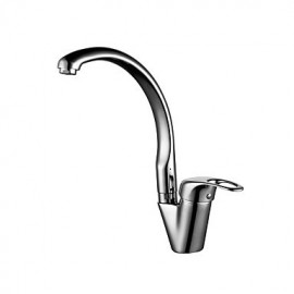 Zeitgenössisch Standard Spout Mittellage drehbarer with Keramisches Ventil Einhand Ein Loch for Chrom, Armatur für die Küche