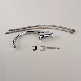 Zeitgenössisch Standard Spout Mittellage drehbarer with Keramisches Ventil Einhand Ein Loch for Chrom, Armatur für die Küche