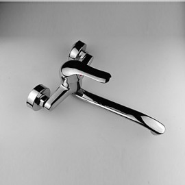 Zeitgenössisch Standard Spout Wandmontage drehbarer with Keramisches Ventil Einzigen Handgriff Zwei Löcher for Chrom, Armatur für die