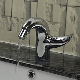 Zeitgenössisch Mittellage Breite spary with Keramisches Ventil Einhand Ein Loch for Chrom, Bidet Wasserhahn