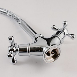 Zeitgenössisch Standard Spout Becken drehbarer with Keramisches Ventil Zwei Griffe Ein Loch for Chrom, Armatur für die Küche