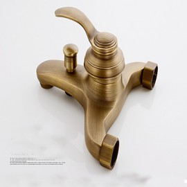 Art déco/Retro Mittellage Regendusche / Handdusche inklusive / Mit ausziehbarer Brause with Keramisches VentilEinzigen Handgriff Zwei