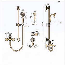 Art déco/Retro Mittellage Regendusche / Handdusche inklusive / Mit ausziehbarer Brause with Keramisches VentilEinzigen Handgriff Zwei