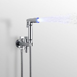 Bidet Wasserhahn-Messing-Zeitgenössisch-LED / Handdusche inklusive-Chrom