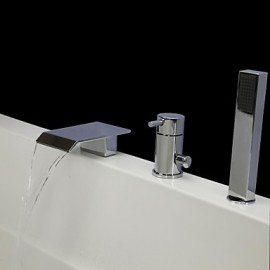 Zeitgenössisch Badewanne & Dusche Wasserfall / Handdusche inklusive with Keramisches Ventil Einhand Drei Löcher for Chrom,