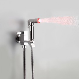 Bidet Wasserhahn-Messing-Zeitgenössisch-LED / Handdusche inklusive-Chrom