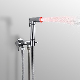 Bidet Wasserhahn-Messing-Zeitgenössisch-LED / Handdusche inklusive-Chrom