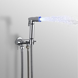 Bidet Wasserhahn-Messing-Zeitgenössisch-LED / Handdusche inklusive-Chrom