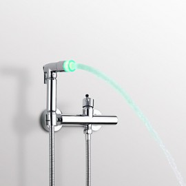 Bidet Wasserhahn-Messing-Zeitgenössisch-LED / Handdusche inklusive-Chrom