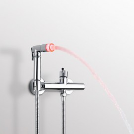 Bidet Wasserhahn-Messing-Zeitgenössisch-LED / Handdusche inklusive-Chrom