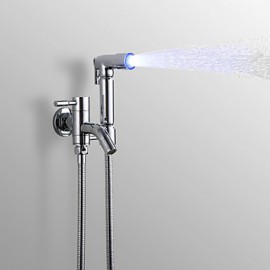 Bidet Wasserhahn-Messing-Zeitgenössisch-LED / Handdusche inklusive-Chrom