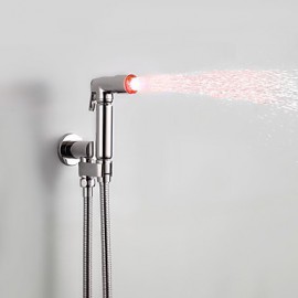 Bidet Wasserhahn-Messing-Zeitgenössisch-LED / Handdusche inklusive-Chrom