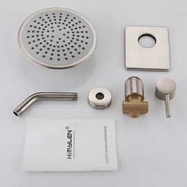 Zeitgenössisch Nur Dusche Regendusche with Keramisches Ventil Einzigen Handgriff Zwei Löcher for Gebürsteter Nickel, Duscharmaturen