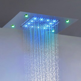 Zeitgenössisch Duschsystem LED / Wasserfall / Regendusche / Handdusche inklusive with Keramisches Ventil Fünf Griffe acht Löcher for