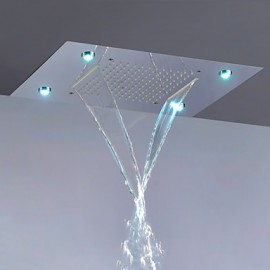 Zeitgenössisch Duschsystem LED / Wasserfall / Regendusche / Handdusche inklusive with Keramisches Ventil Fünf Griffe acht Löcher for