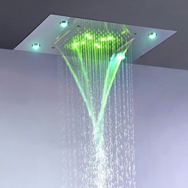 Zeitgenössisch Duschsystem LED / Wasserfall / Regendusche / Handdusche inklusive with Keramisches Ventil Fünf Griffe acht Löcher for