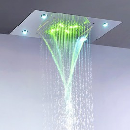 Zeitgenössisch Duschsystem LED / Wasserfall / Regendusche / Handdusche inklusive with Keramisches Ventil Fünf Griffe acht Löcher for