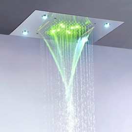 Zeitgenössisch Duschsystem LED / Wasserfall / Regendusche / Handdusche inklusive with Keramisches Ventil Fünf Griffe acht Löcher for