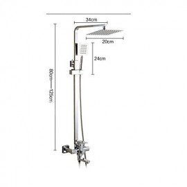 Zeitgenössisch Mittellage Regendusche / Handdusche inklusive with Keramisches Ventil Einzigen Handgriff Zwei Löcher for Chrom,