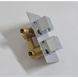 Zeitgenössisch Wandmontage Thermostatische with Messingventil Zwei Griffe Zwei Löcher for Chrom, Duscharmaturen / Badewannenarmaturen