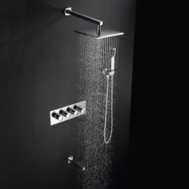 Duscharmaturen - Zeitgenössisch - Regendusche / Handdusche inklusive - Messing ( Chrom )