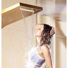 Art déco/Retro Mittellage Wasserfall / Thermostatische / Regendusche with Keramisches Ventil Einzigen Handgriff Zwei Löcher for Chrom,