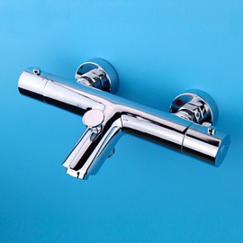 Zeitgenössisch / Modern Badewanne & Dusche Thermostatische with Keramisches Ventil Einzigen Handgriff Zwei Löcher for Chrom,