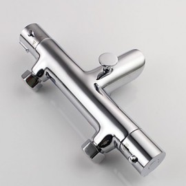 Zeitgenössisch / Modern Badewanne & Dusche Thermostatische with Keramisches Ventil Einzigen Handgriff Zwei Löcher for Chrom,