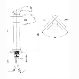 Klassisch-Modern - Wasserfall - Messing (Ti-PVD)