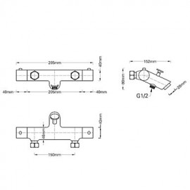 Zeitgenössisch Duschsystem Thermostatische / Regendusche / Handdusche inklusive with Keramisches Ventil Zwei Griffe Vier Löcher for