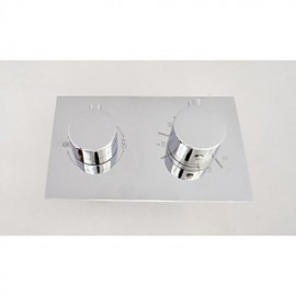 Zeitgenössisch Wandmontage LED / Thermostatische / Regendusche / Handdusche inklusive with Messingventil Zwei Griffe Vier Löcher for