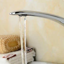 Zeitgenössisch Mittellage Einhand Ein Loch in Chrom Waschbecken Wasserhahn