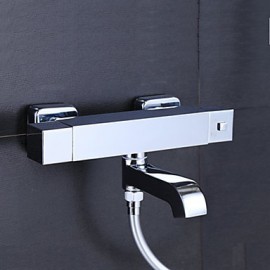 Zeitgenössisch / Modern Badewanne & Dusche Thermostatische with Keramisches Ventil Einzigen Handgriff Zwei Löcher for Chrom,