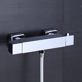 Zeitgenössisch / Modern Badewanne & Dusche Thermostatische with Keramisches Ventil Einzigen Handgriff Zwei Löcher for Chrom,