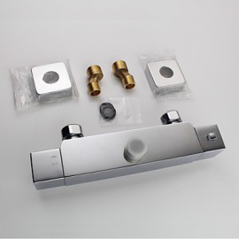 Zeitgenössisch / Modern Badewanne & Dusche Thermostatische with Keramisches Ventil Einzigen Handgriff Zwei Löcher for Chrom,