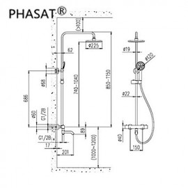 Zeitgenössisch Duschsystem Thermostatische / Regendusche / Handdusche inklusive with Elektromagnetventil Zwei Griffe Drei Löcher for