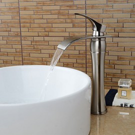 Zeitgenössisch / Art déco/Retro / Modern Mittellage Wasserfall / Breite spary / Vorspülung with Keramisches VentilEinzigen Handgriff