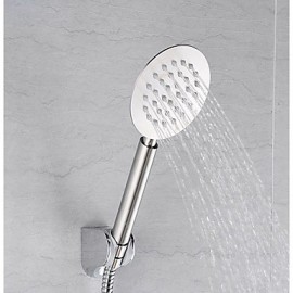 Zeitgenössisch Mittellage Wasserfall / Regendusche / Handdusche inklusive with Keramisches Ventil Einzigen Handgriff Zwei Löcher for