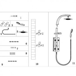 Zeitgenössische Malerei Wandhalterung Finish Wasserhahn Duschpaneel mit Seitenbrausen