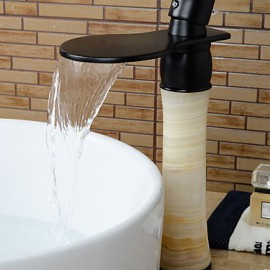 Zeitgenössisch / Art déco/Retro / Modern Mittellage Wasserfall / Breite spary / Vorspülung with Keramisches VentilEinzigen Handgriff