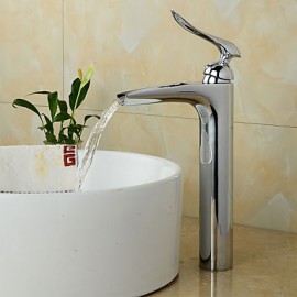 Zeitgenössisch / Art déco/Retro / Modern Mittellage Wasserfall / Breite spary / Vorspülung with Keramisches VentilEinzigen Handgriff